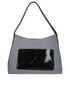 Pocket Shoulder Bag, &pound;90, Handbags, Black/Blue, Canvas/Patent Leather, Front view